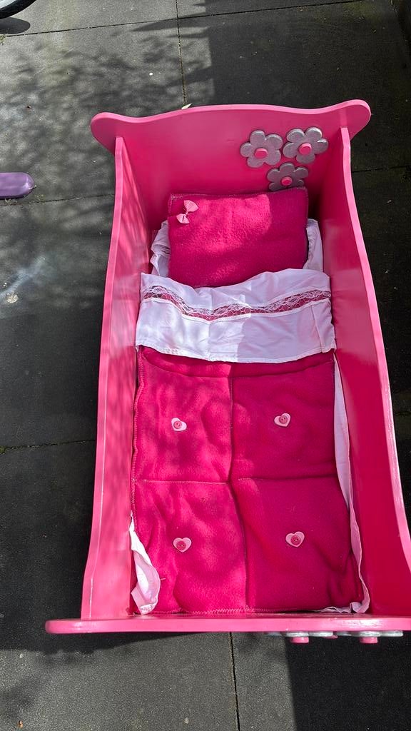 Poppen bedje wiegje hout, Ophalen, Gebruikt, Overige typen