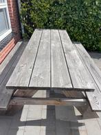 Douglashouten Picknicktafel met bankjes en 6 kussens, Ophalen, Gebruikt, Rechthoekig, Hout