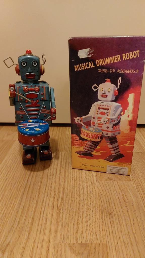 Vintage Musical Drummer Robot - Opwindbaar Blikken Speelgoed, Kinderen en Baby's, Speelgoed | Overig, Gebruikt, Jongen of Meisje