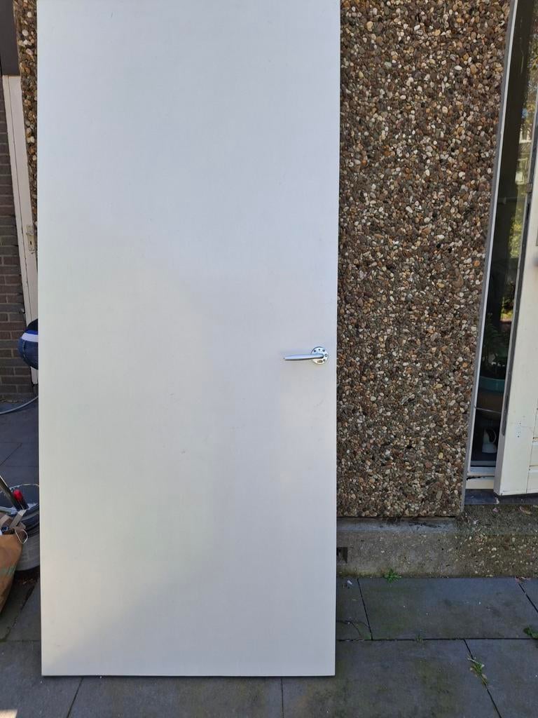 Witte binnendeur met klink, Ophalen, Gebruikt, 80 tot 100 cm, Binnendeur