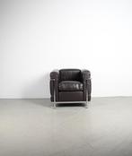 1x Cassina LC2 Le Corbusier Fauteuil Bruin Leer – Chroom, Niet ingevuld, Minder dan 75 cm, Niet ingevuld, Ophalen of Verzenden