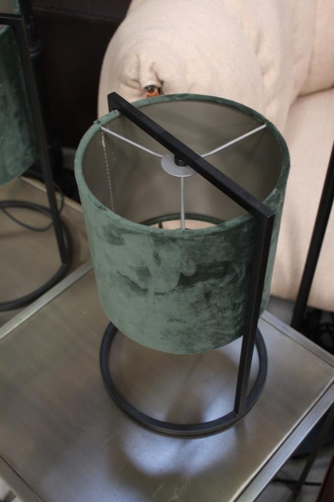 Vloerlamp + tafellamp Santos metaal velvet donkergroen, Ophalen, Zo goed als nieuw, Stof, 100 tot 150 cm