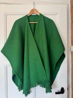 Groene omslagdoek / poncho met franjes, Kleding | Dames, Ophalen of Verzenden, Zo goed als nieuw