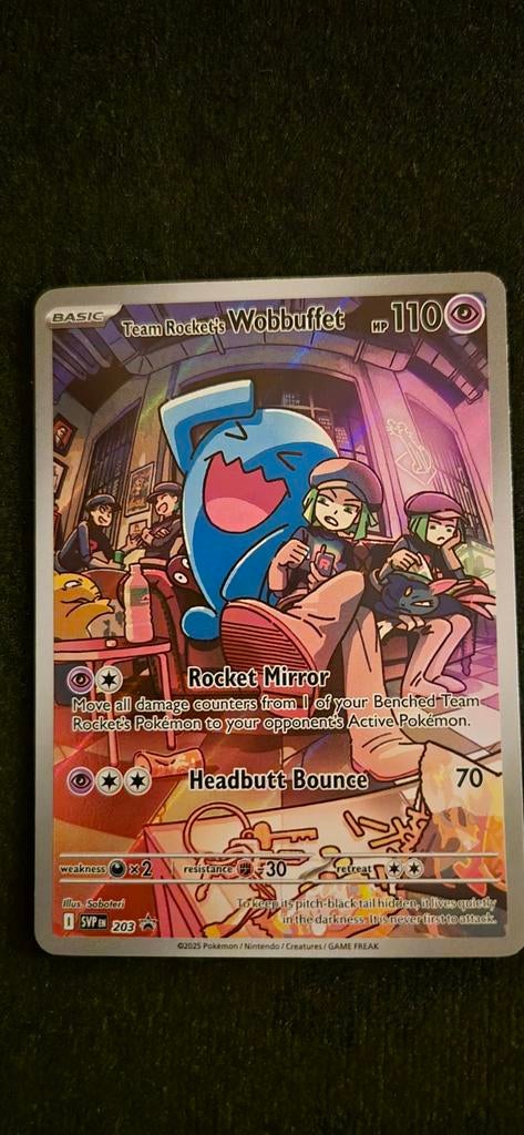 Pokemon Team Rocket's Wobbuffet Promo Kaart, Ophalen of Verzenden, Zo goed als nieuw, Losse kaart