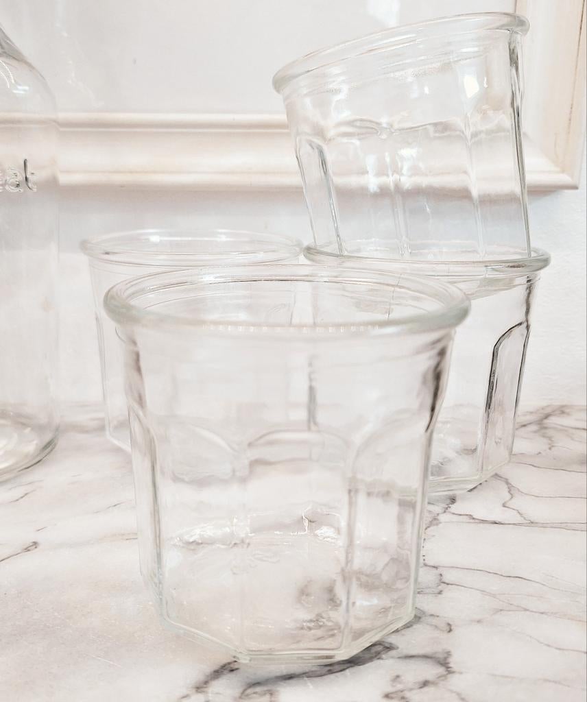 4 Franse VMC jampotten 500ml - facetpotten, Ophalen of Verzenden
