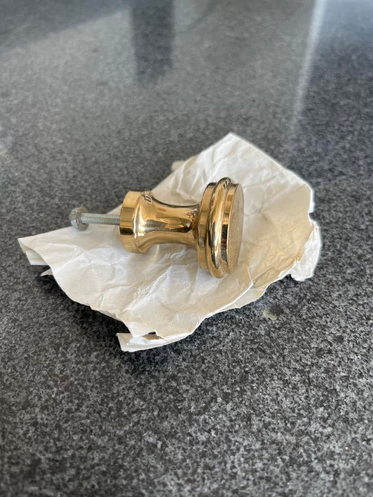 17 Deur/lade knoppen messing dia 35mm 2€/st, Ophalen of Verzenden, Nieuw, Koper of Messing, Overige typen