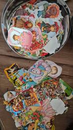 Blik vol vintage poëzieplaatjes, Verzamelen, Poesieplaatjes, Ophalen of Verzenden