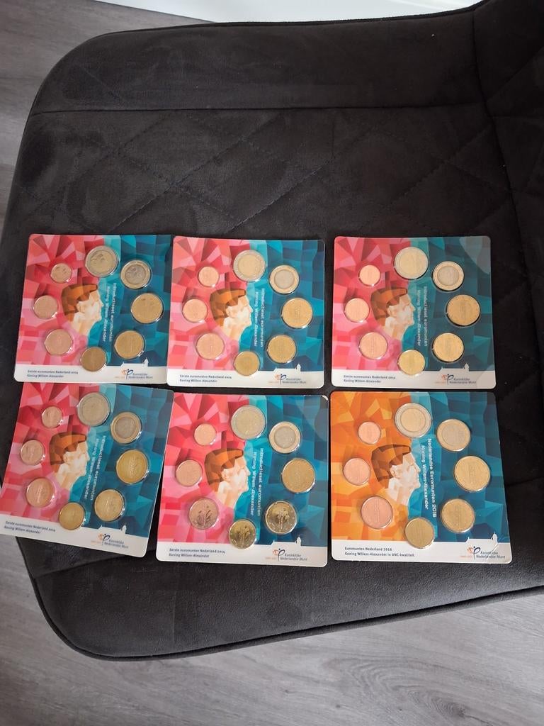 6 x introductie set euromunten, Postzegels en Munten, Munten | Nederland, Verzenden, Koningin Beatrix, Euro's