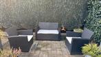 Zwarte Wicker Loungeset - 1 bank, 2 stoelen, Ophalen, 4 zitplaatsen, Gebruikt, Loungeset