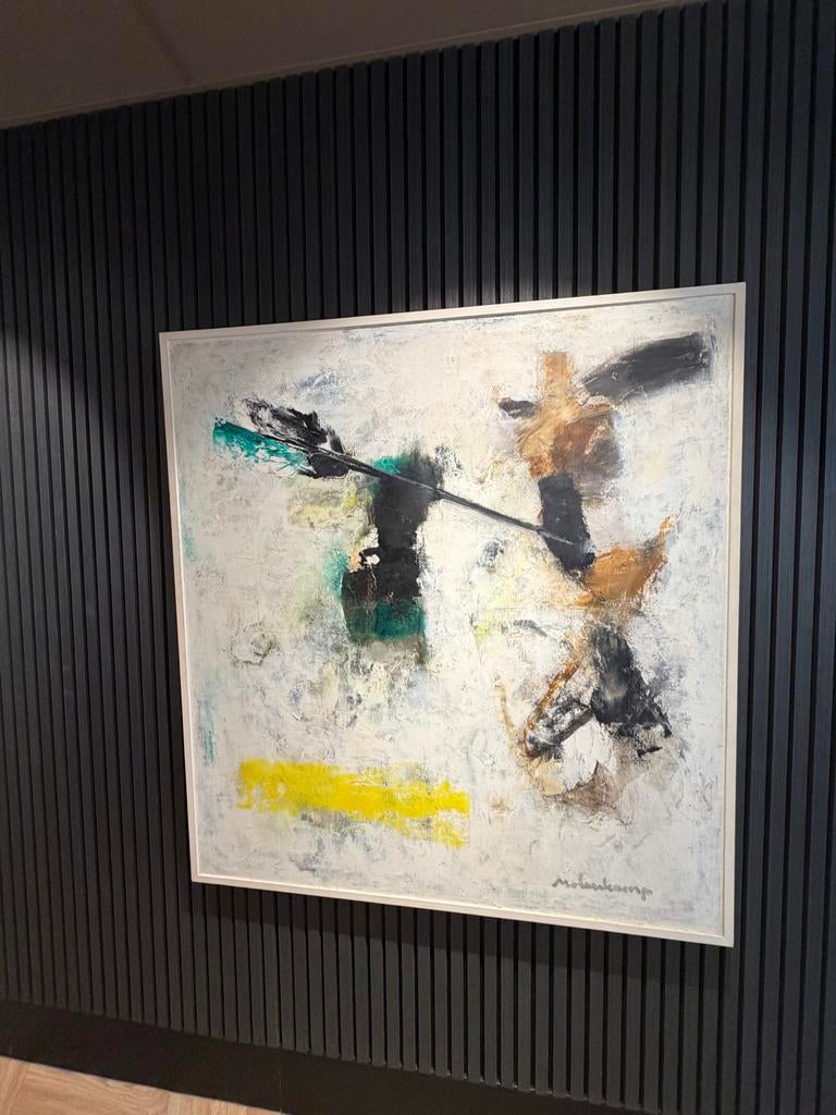 Nico Molenkamp - Abstract Schilderij 'Pijl' (122x132 cm), Ophalen