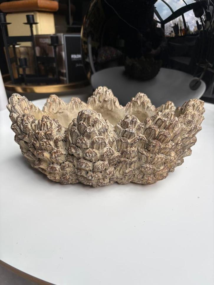 Daan Kromhout handmade pinecone kunstwerk, Huis en Inrichting, Woonaccessoires | Schalen en Manden, Zo goed als nieuw, Rond, Ophalen of Verzenden