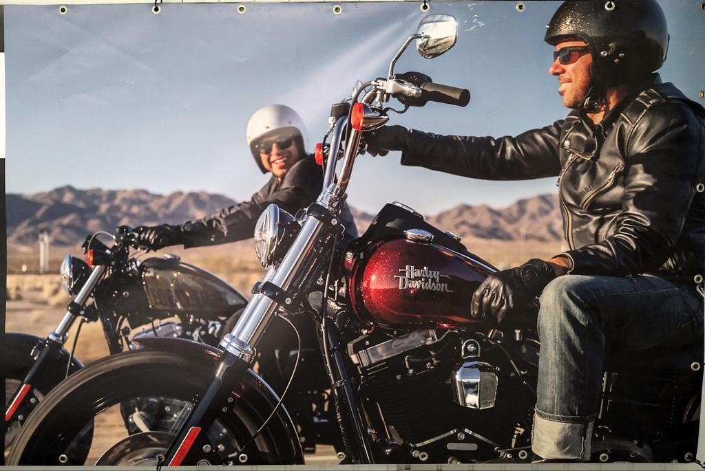 Grote PVC Spandoek Poster Harley Davidson Motor, Eén persoon, Ticket of Toegangskaart