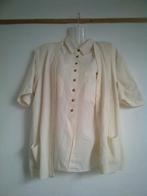Creme blouse en vest, Ophalen of Verzenden, Zo goed als nieuw, Maat 42/44 (L), Beige