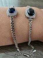 Saffier en hyperstheen armband verzilverd, Ophalen of Verzenden, Nieuw