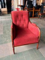 VINTAGE FAUTEUIL ROOD GESTOFFEERD, Ophalen, Gebruikt, Minder dan 75 cm, Stof