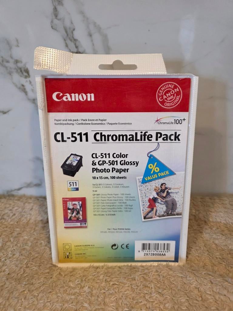 Canon CL-511 ChromaLife Pack nieuw in verpakking, Ophalen of Verzenden, Nieuw, Cartridge, Canon