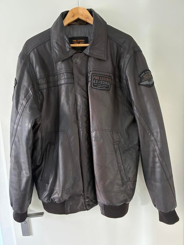 PME Legend Donkerbruin Leren Jack - Maat 3XL, Ophalen of Verzenden, Zo goed als nieuw, Overige maten, Bruin