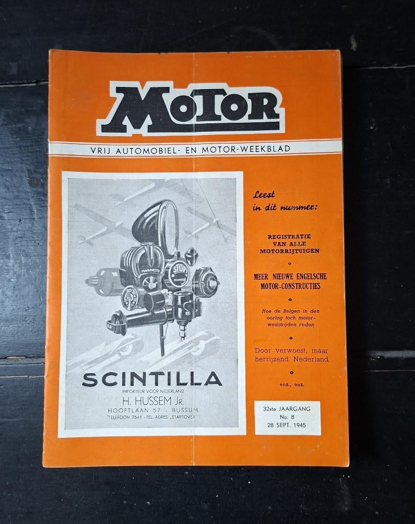 tijdschrift Motor uit 1945, Boeken, Motoren, Ophalen of Verzenden, Gelezen, Diverse auteurs, Algemeen