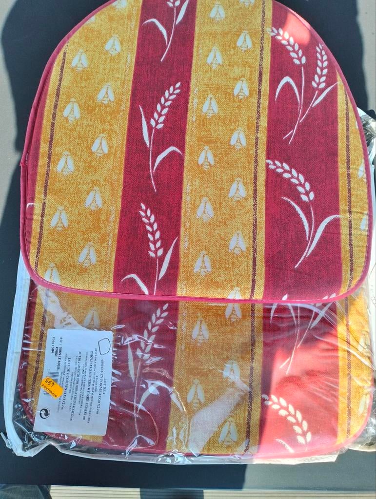 Set van 2 Stoelkussentjes - Rood/Geel, Ophalen of Verzenden, Nieuw