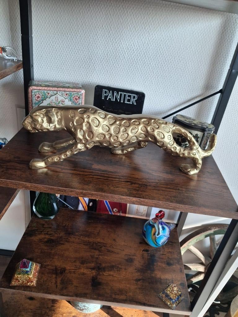 messing jaguar47 cm, Ophalen of Verzenden, 25 tot 50 cm, Rond, 50 tot 100 cm