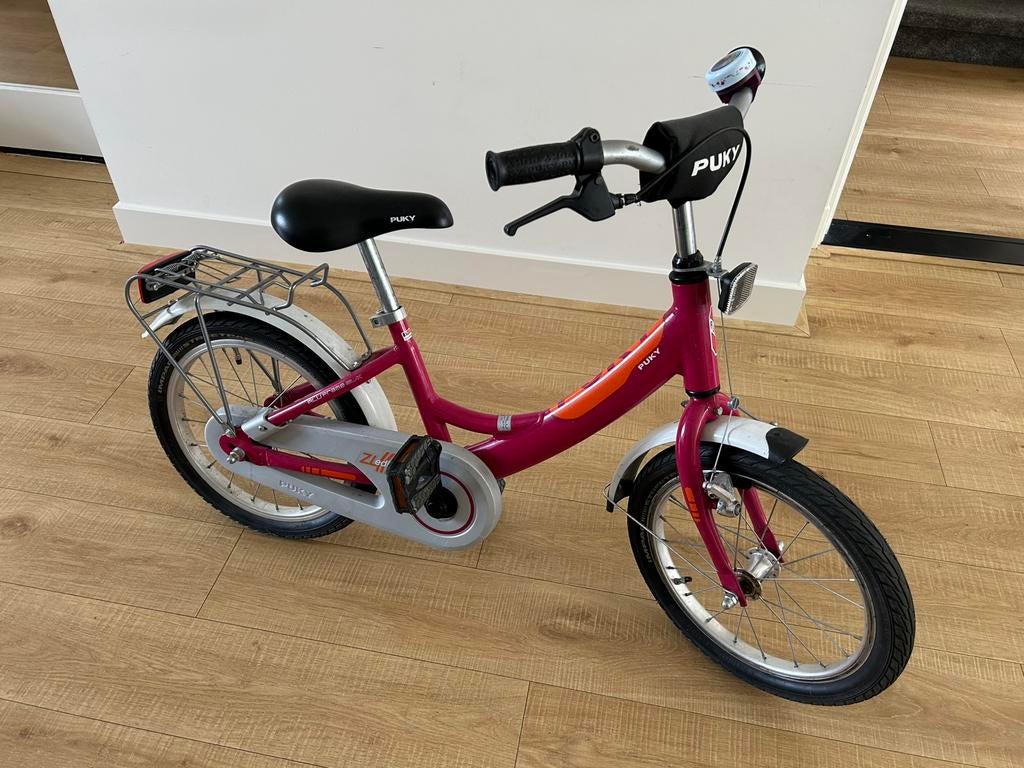 PUKY kinderfiets aluminium roze 16 inch, Fietsen en Brommers, Fietsen | Kinderfietsjes, Ophalen, Zo goed als nieuw, 16 tot 20 inch