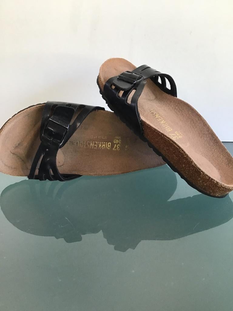 Birkenstock 37 | zwarte slippers | Gratis verzenden, Slippers, Verzenden, Zwart, Zo goed als nieuw
