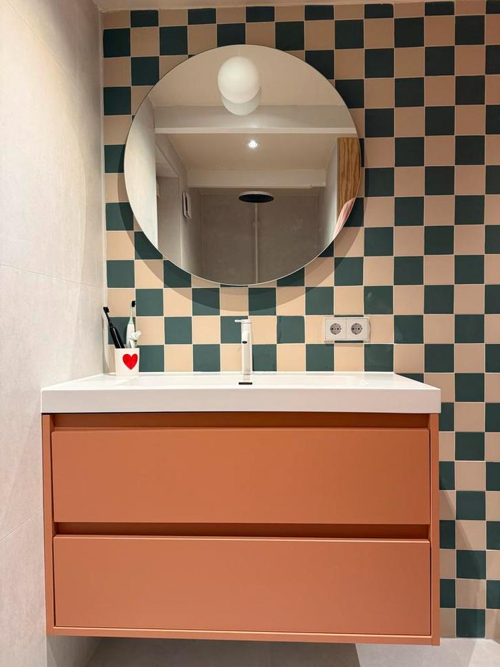 Ronde spiegel met verlichting IKEA FAXÄLVEN, Huis en Inrichting, Woonaccessoires | Spiegels, Zo goed als nieuw, 75 tot 100 cm