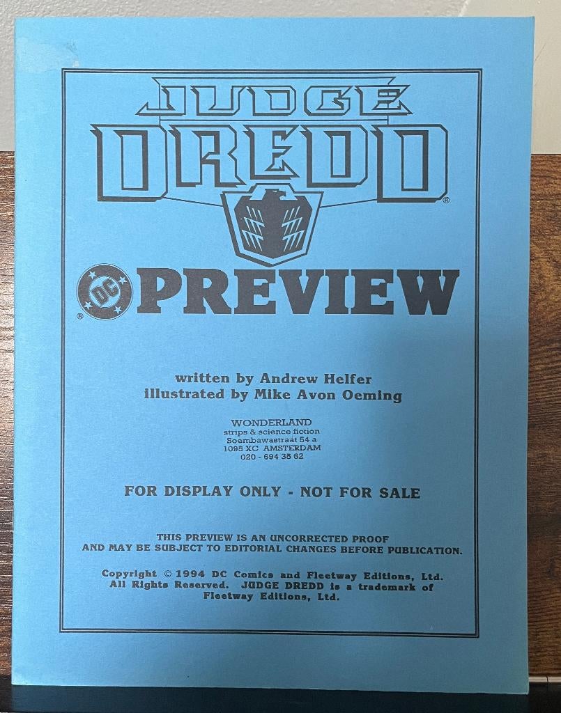 Judge Dredd #1 Preview Book (DC Comics), Boeken, Amerika, Ophalen of Verzenden, Gelezen, Eén comic