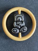 Rammelaar/bijtring met verzilverd beertje, Ophalen of Verzenden, Zo goed als nieuw, Rammelaar, Met geluid