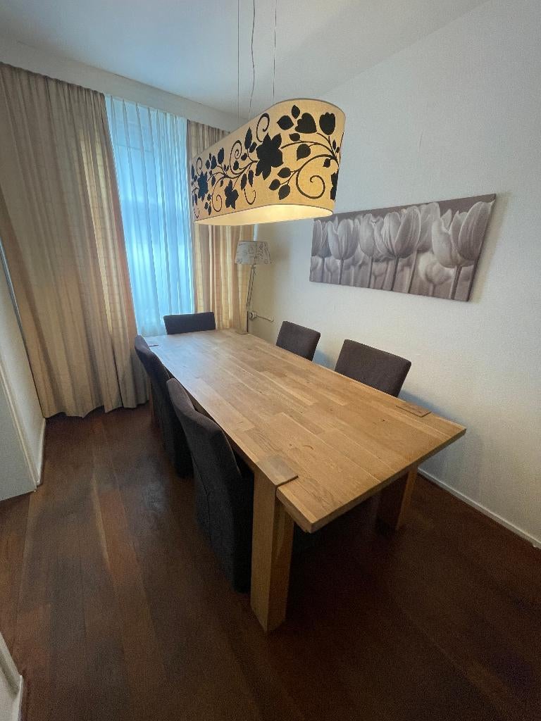 eiken houten eet tafel, Huis en Inrichting, Tafels | Eettafels, Gebruikt, Eikenhout, 200 cm of meer, Vijf personen of meer