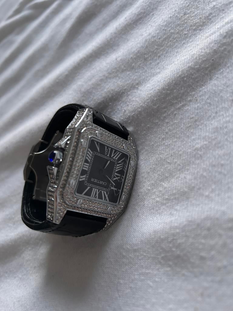 Mooie heren Cartier horloge met steentjes, Sieraden, Tassen en Uiterlijk, Horloges | Heren, Ophalen of Verzenden, Zo goed als nieuw
