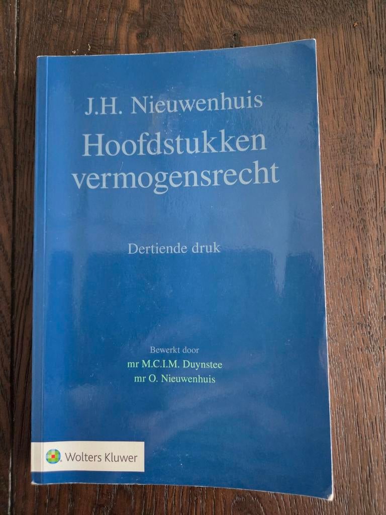 Hoofdstukken vermogensrecht - J.H. Nieuwenhuis, Boeken, Studieboeken en Cursussen, Gelezen, J.H. Nieuwenhuis, Gamma, HBO