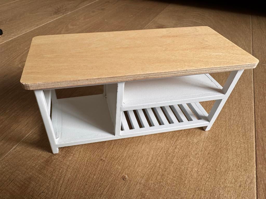 Nieuwe Poppenhuis Toonbank Hout Wit - Schaal 1:12, Ophalen of Verzenden, Nieuw, Poppenhuis