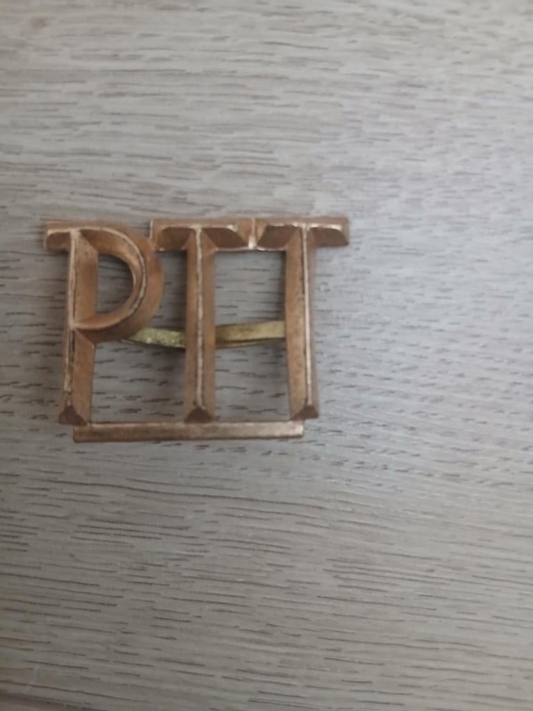 Koperkleurig PTT petlogo - Klokgaaf, Ophalen of Verzenden, Zo goed als nieuw, Gebruiksvoorwerp