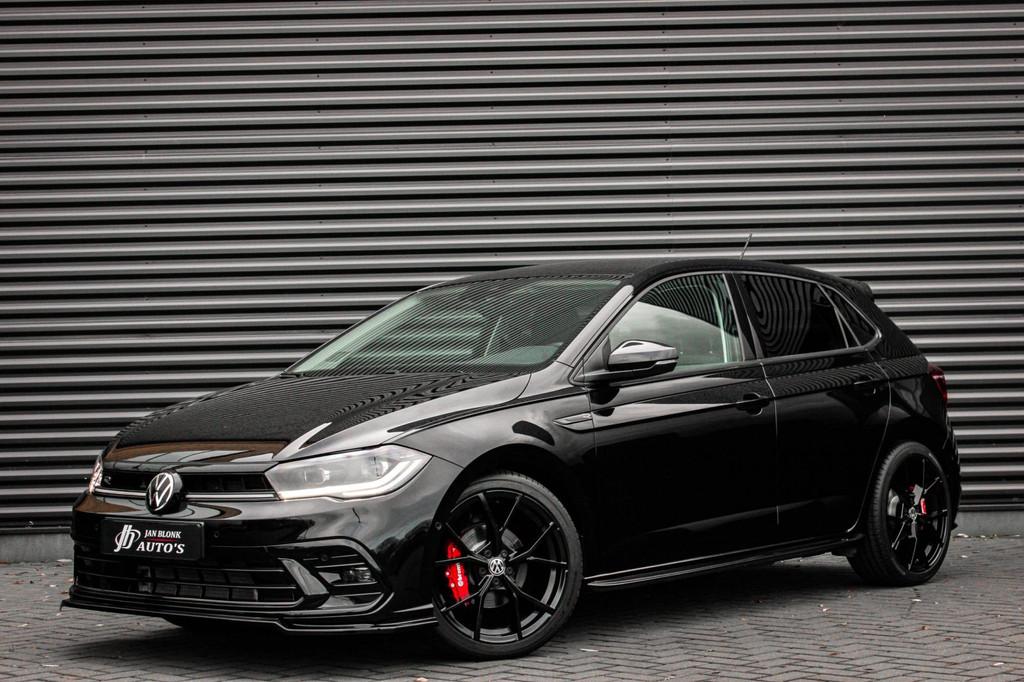 Volkswagen POLO 1.0 TSI 110PK DSG R-LINE / FULL BLACK / VERL, Stof, Zwart, Bedrijf, Nieuw