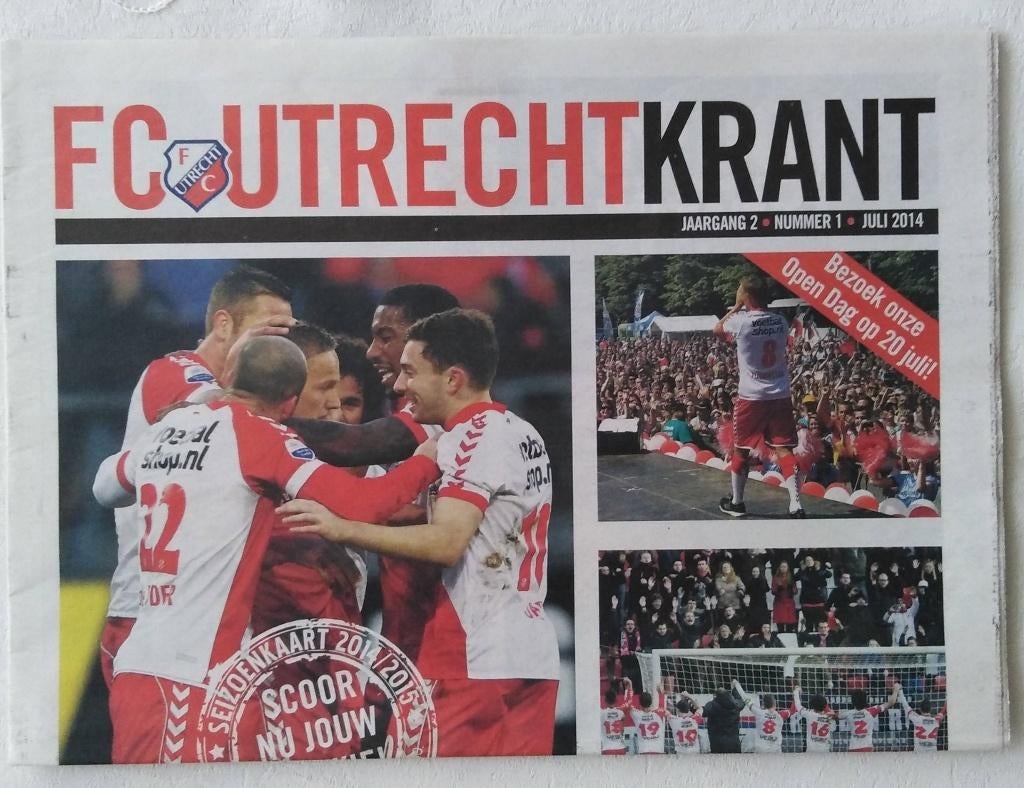 FC Urecht krant nr. 1 - juli 2014, Ophalen of Verzenden, Zo goed als nieuw, F.C. Utrecht, Overige typen