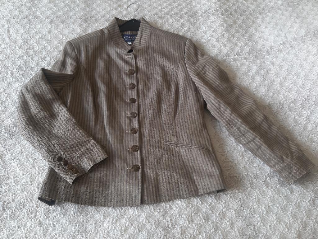prachtige apart gestreept jasje Scarva maat 40, Bruin, Scarva, Zo goed als nieuw, Jasje