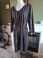 Batida zwart bruin crème gestreepte jurk 4 L 40, Kleding | Dames, Verzenden, Zwart, Maat 42/44 (L), Zo goed als nieuw