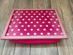 Schoottafeltje roze met witte stippen, Ophalen, Gebruikt, Minder dan 50 cm, Rechthoekig