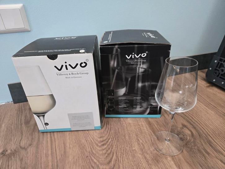8 Vivo Villeroy & Boch Witte Wijnglazen, Verzamelen, Glas en Borrelglaasjes, Nieuw, Overige typen, Ophalen of Verzenden