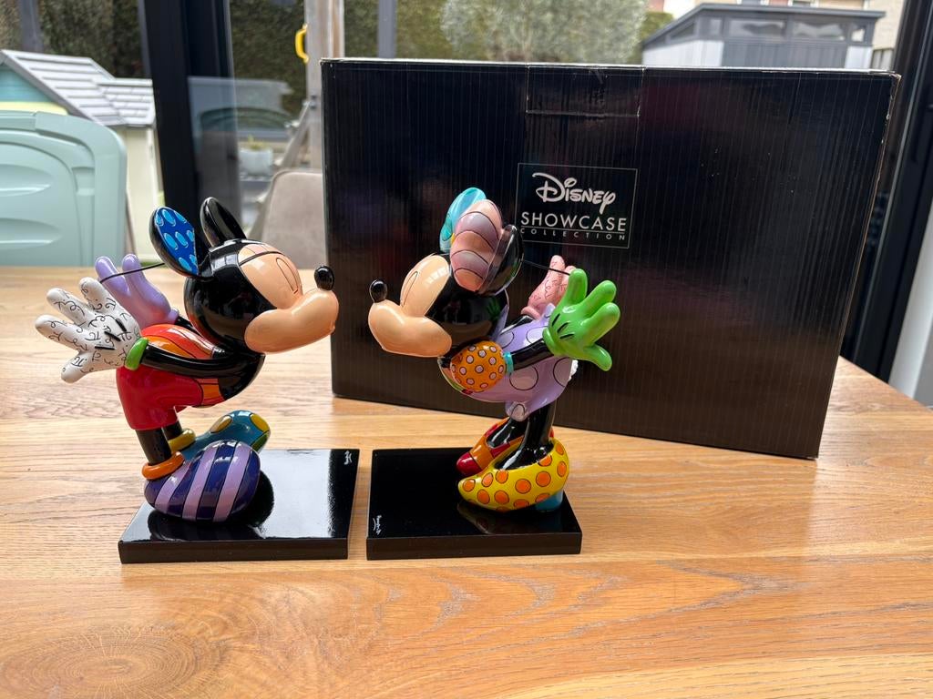 Mickey&Minnie kissing - Britto, Verzamelen, Disney, Ophalen, Mickey Mouse, Zo goed als nieuw, Beeldje of Figuurtje