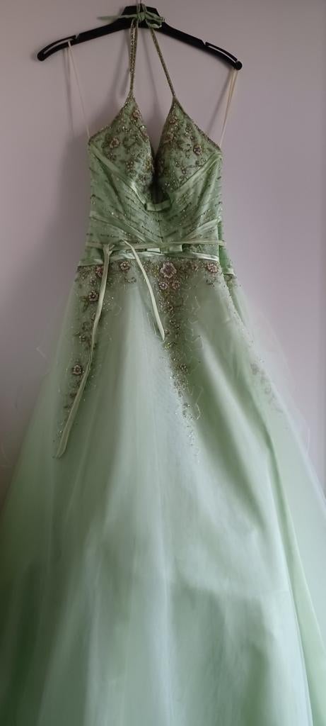 Mooie lange gala/cocktail jurk maat 36/38, Ophalen of Verzenden, Zo goed als nieuw, Groen, Trouwjurk