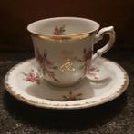 Vintage porseleinen kop en schotel 'Voor Opa' met rozen, Ophalen of Verzenden