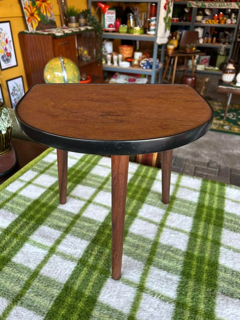 Vintage jaren 70 side table/ planten tafel, bruin zwart, Verzamelen, Retro, Ophalen, Huis en Inrichting