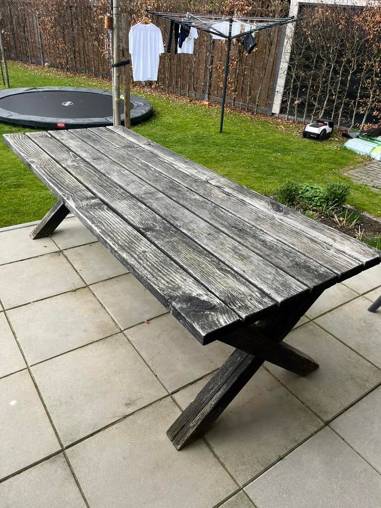 Zeer degelijke houten tuintafel, Ophalen, Zo goed als nieuw, Rechthoekig, Hout