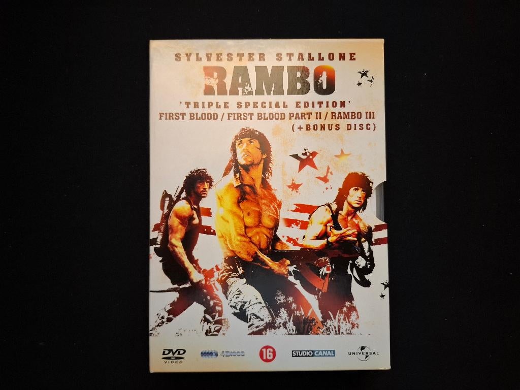 Rambo First Blood dvd box Rambo 1-2-3, Cd's en Dvd's, Vanaf 16 jaar, Boxset, Actie, Ophalen of Verzenden