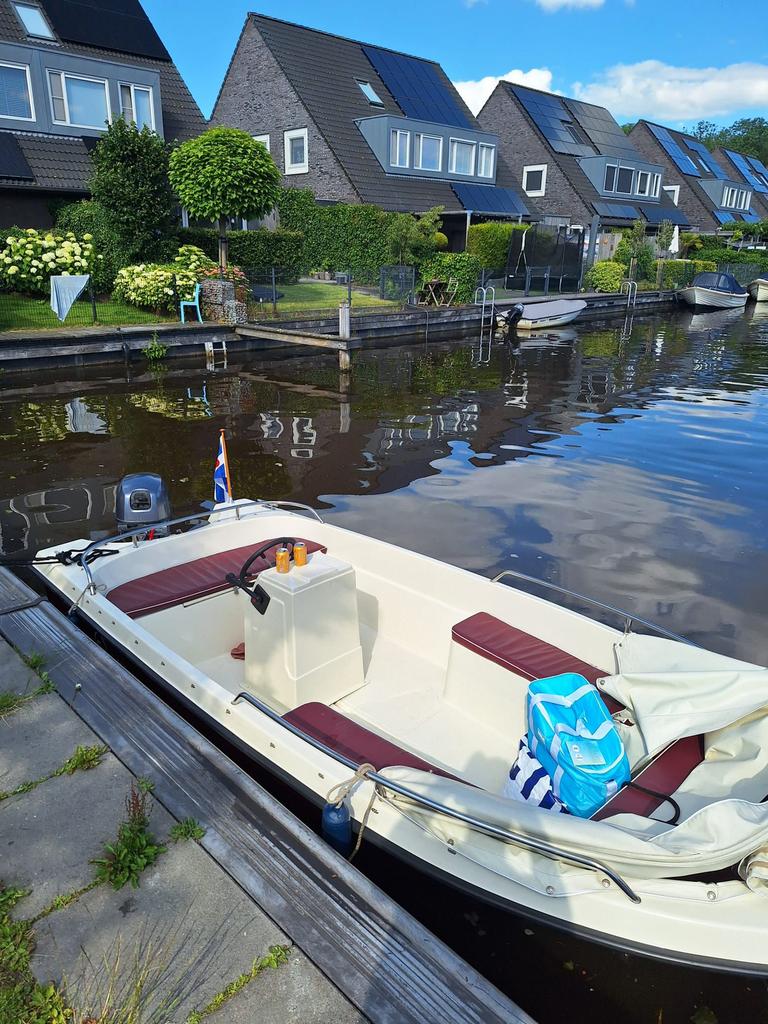 Garda 4.60m sloep/consoleboot en 9.9 PK Yamaha 4-tact, Watersport en Boten, Ophalen, Gebruikt, Tot 10 pk, 3 tot 6 meter