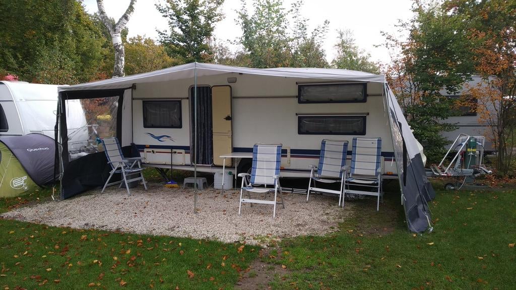 Obelink TC voortent luifel maat 14 met zijwanden en stokken, Ophalen