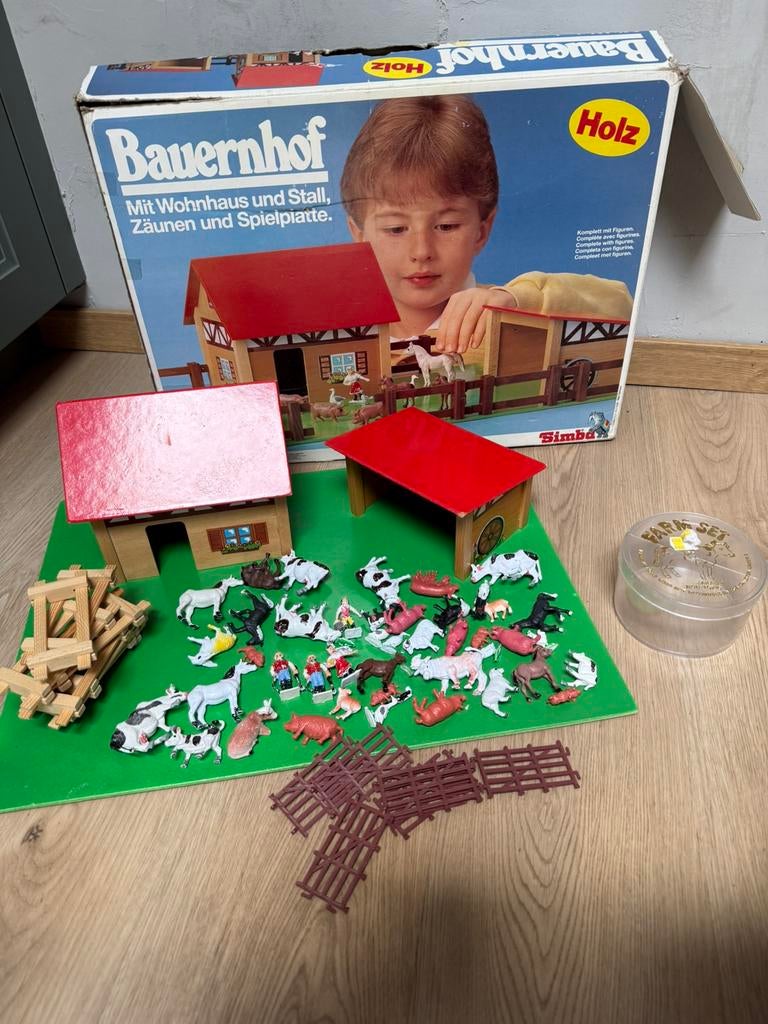 Simba Bauernhof boerderij set miniatuur vintage, Ophalen of Verzenden, Zo goed als nieuw