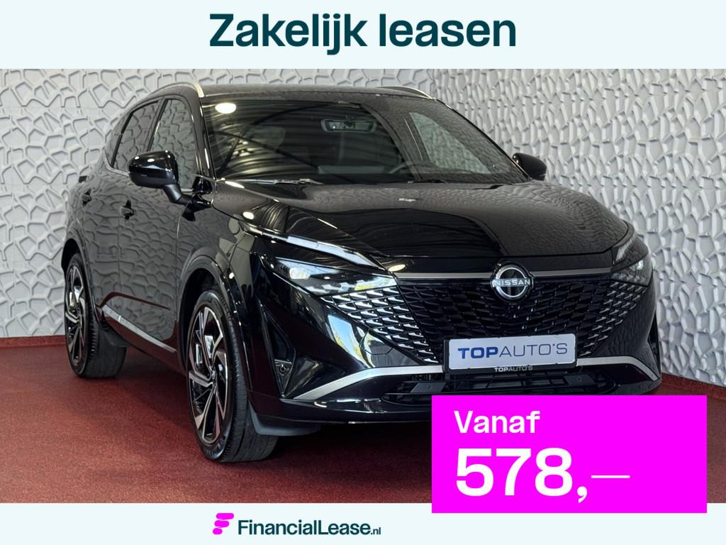 Nissan QASHQAI 1.3 MHEV 160PK TEKNA PLUS BOSE 20''LMV LEER A, 12 maanden, 4 cilinders, 160 pk, Zwart